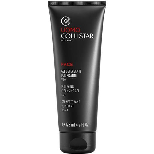 Collistar uomo face gel detergente purificante 125 ml gel detergente opacizzante per il viso flacone pelle imperfetta e grassa