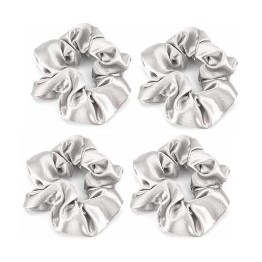 DTXLX 4 elastici per capelli in morbida seta, elastici per coda di cavallo, elastici per capelli lunghi, fini e spessi, per ragazze