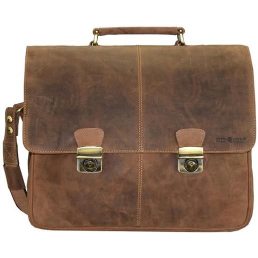 Greenburry cartella vintage in pelle 42 cm scomparto per computer portatile marrone