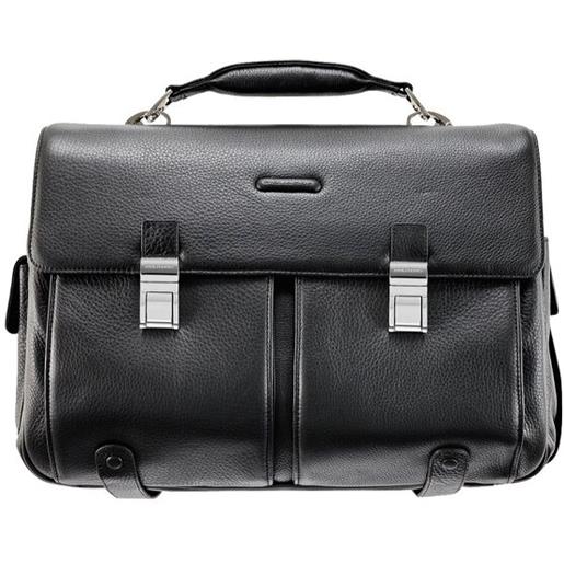 Piquadro mode cartella in pelle 43 cm scomparto per computer portatile nero