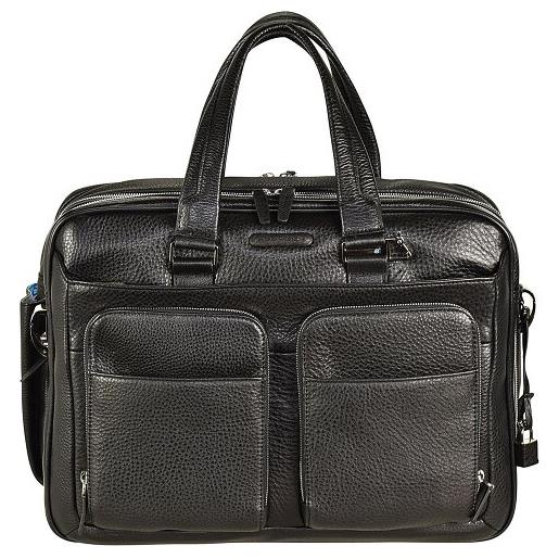 Piquadro mode cartella in pelle 41 cm scomparto per computer portatile nero