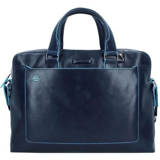 Piquadro blue square briefcase iii pelle 40 cm laptop compartment blu