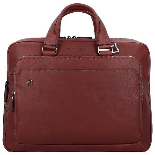 Piquadro cartella quadrata nera in pelle 40 cm scomparto per laptop marrone