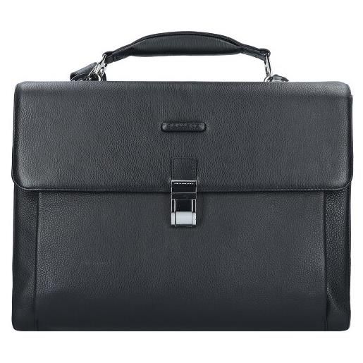 Piquadro mode cartella in pelle 41 cm scomparto per laptop nero