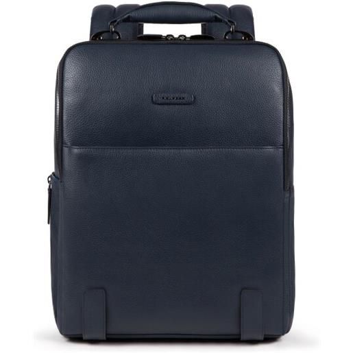 Piquadro modus special zaino in pelle 40 cm scomparto per laptop blu