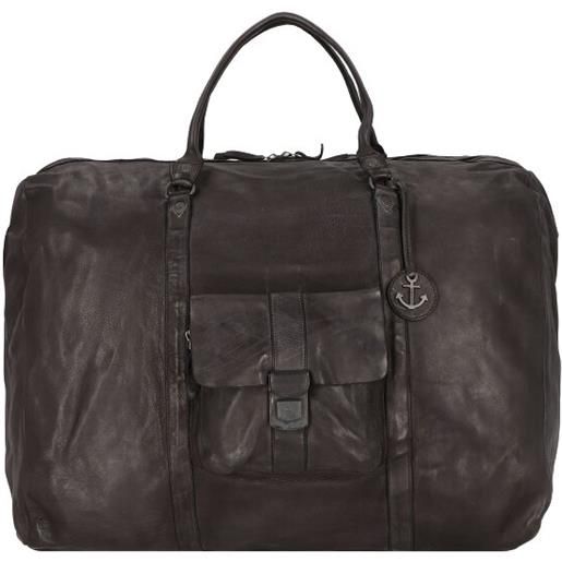 Harbour 2nd borsa da viaggio cool casual big boy weekender in pelle 65 cm nero