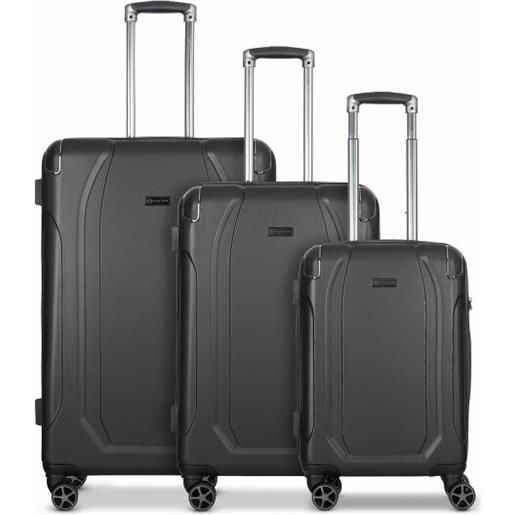 bugatti valencia 4 ruote set di valigie 3 pezzi grigio