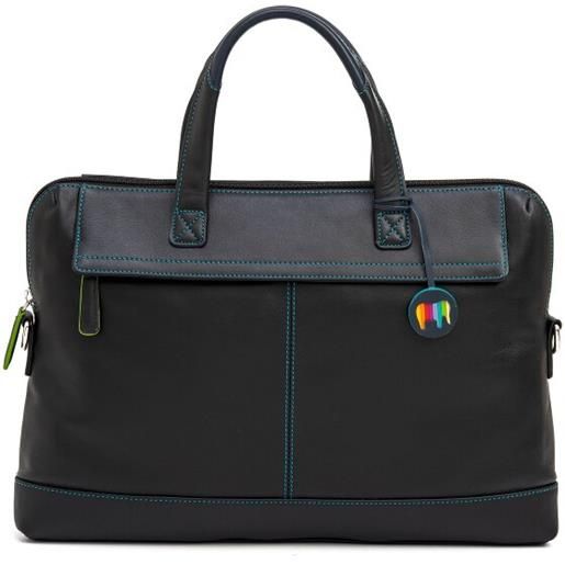Mywalit cartella in pelle con scomparto per laptop da 40 cm nero