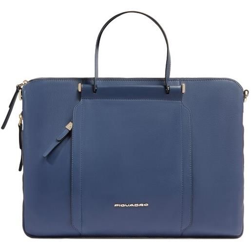 Piquadro circle briefcase pelle 43 cm scomparto per laptop blu