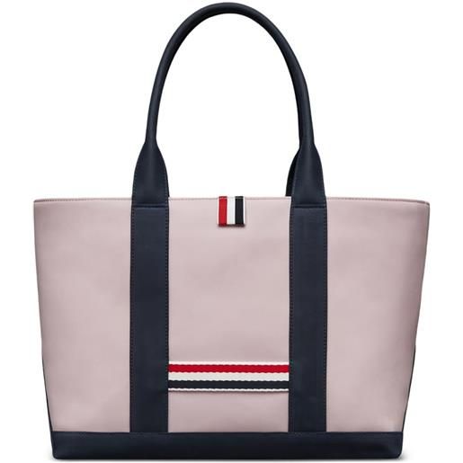Thom Browne Kids borsa tote con dettaglio a righe - rosa