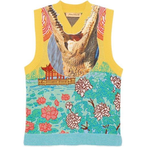 PENULTIMATE gilet con stampa grafica - blu