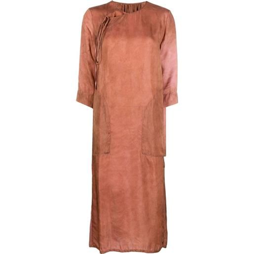 Uma Wang abito midi con nodo laterale - marrone