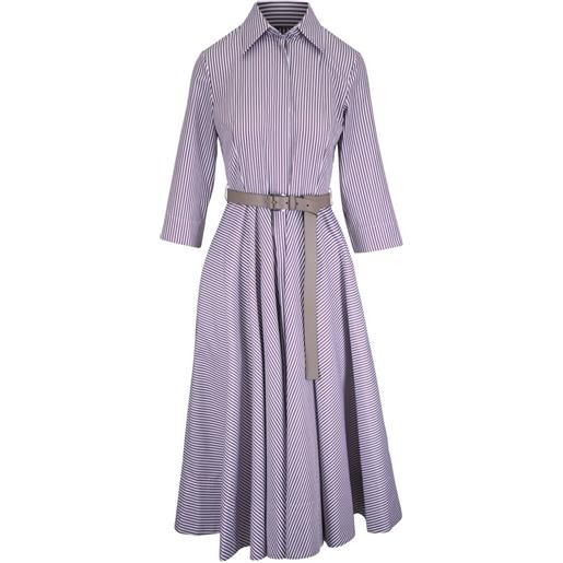 Michael Kors abito midi a righe con cintura - blu