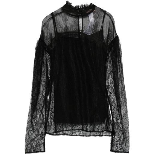 TWINSET top con collo rialzato - nero