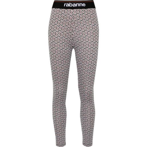 Rabanne leggings con monogramma bodyline - nero