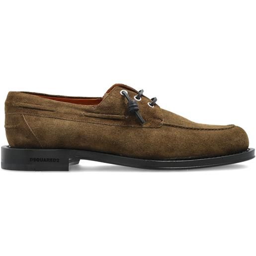 DSQUARED2 derby neoclassic in pelle scamosciata - marrone