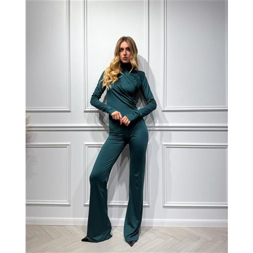 KOSTUMN°1 tuta lunga con drappeggio e spalle imbottite - KOSTUMN°1