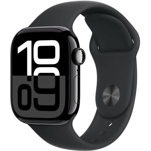 Apple watch series 10 gps 42mm jet black aluminium case with black sport band - m/l