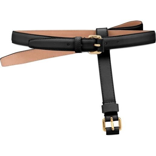 Moschino cintura in pelle con fiocco - nero