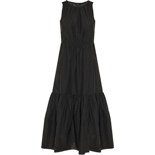 Theory abito midi con balze - nero