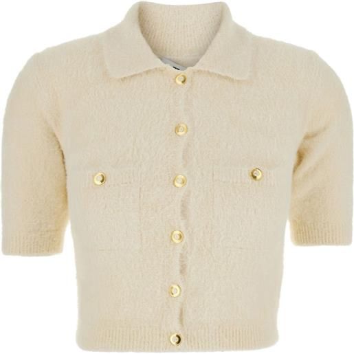 Elisabetta Franchi cardigan a maniche corte - toni neutri