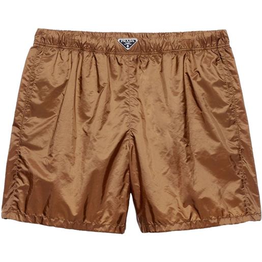 Prada costume da bagno con logo - marrone