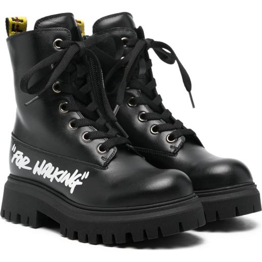 Off-White Kids anfibi for walking - nero