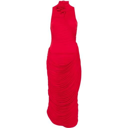 Magda Butrym high-neck draped dress - rosso
