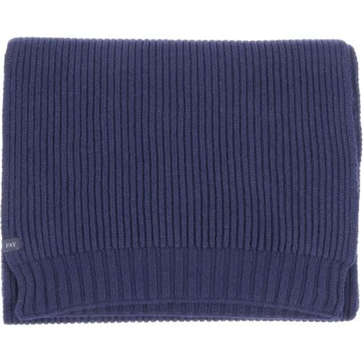 Fay sciarpa in lana a coste - blu