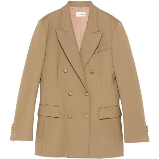 P.A.R.O.S.H. blazer doppiopetto in lana stretch - toni neutri
