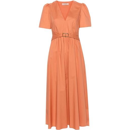 TWINSET abito midi con cintura - arancione