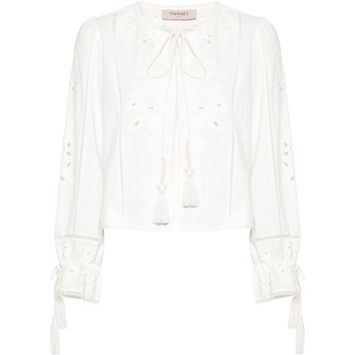 TWINSET blusa con ricamo - toni neutri