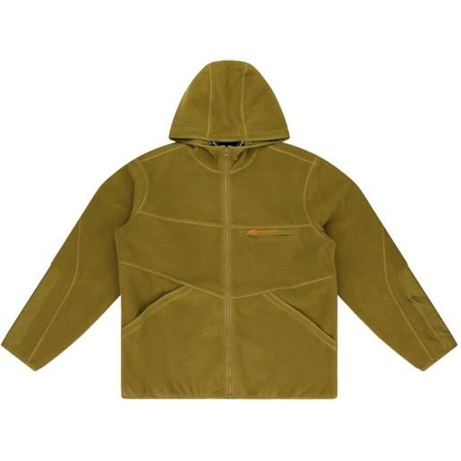 Aimé Leon Dore x new balance felpa in pile con cappuccio e zip - verde
