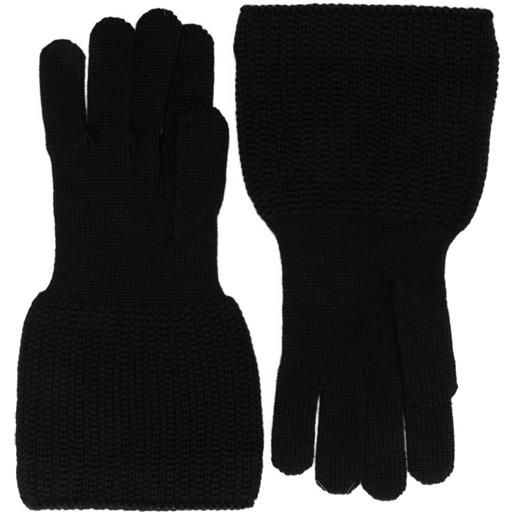 Yohji Yamamoto guanti a coste - nero