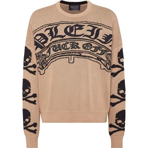 Philipp Plein felpa con ricamo - toni neutri