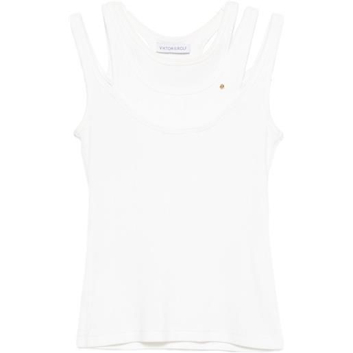 Viktor & Rolf canotta con design a strati - 11000 white