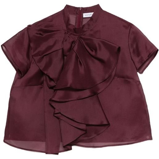 Viktor & Rolf top in seta con fiocco - rosso