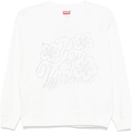 Kenzo felpa con ricamo costellazione - bianco