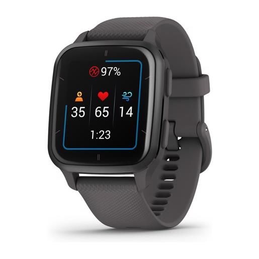 Garmin venu sq 2, smartwatch, display 1,4" amoled, gps, cardio, spo2, 25+ app sport & fitness, workout, coach, pay, autonomia fino a 11 giorni (slate & shadow gray)