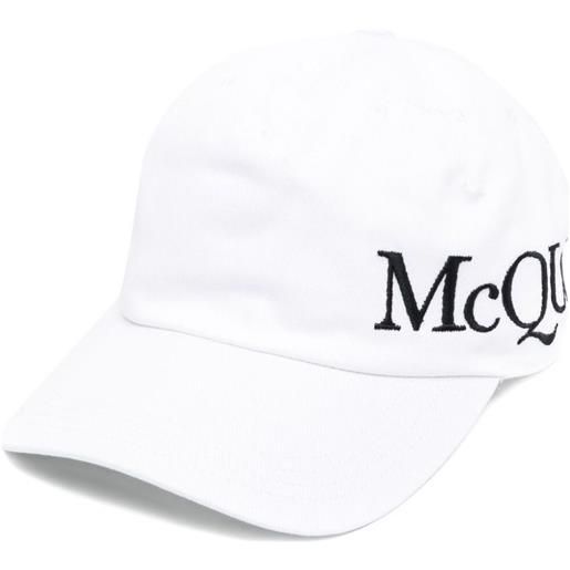 Alexander McQueen cappello da baseball con ricamo - bianco