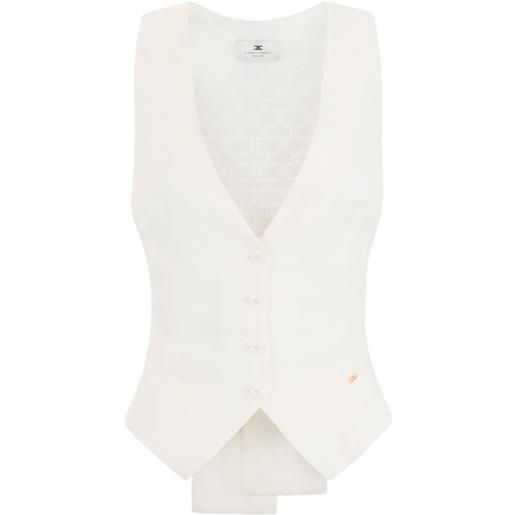 Elisabetta Franchi gilet in gabardine - bianco