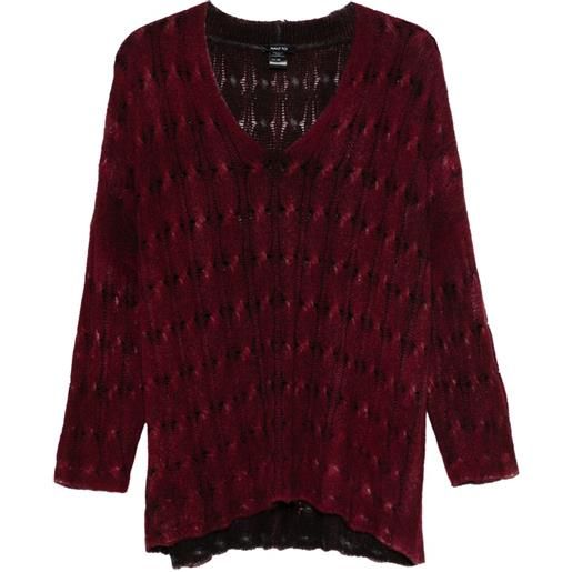 Avant Toi maglione traforato - rosso