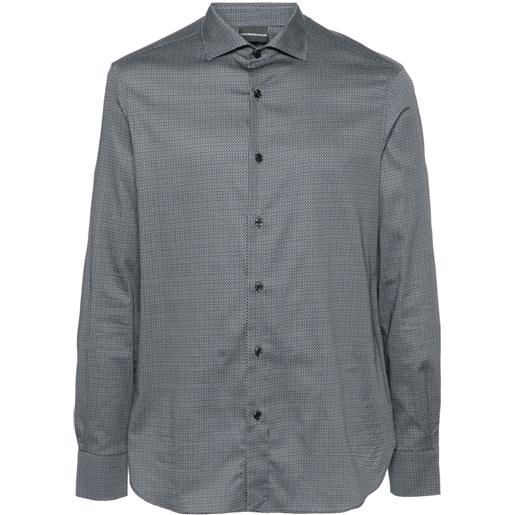 Emporio Armani camicia con stampa geometrica - blu
