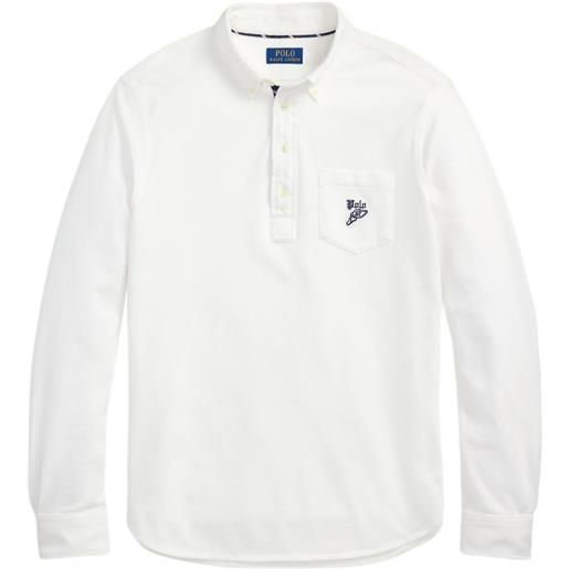 Polo Ralph Lauren polo in cotone con ricamo logo - bianco