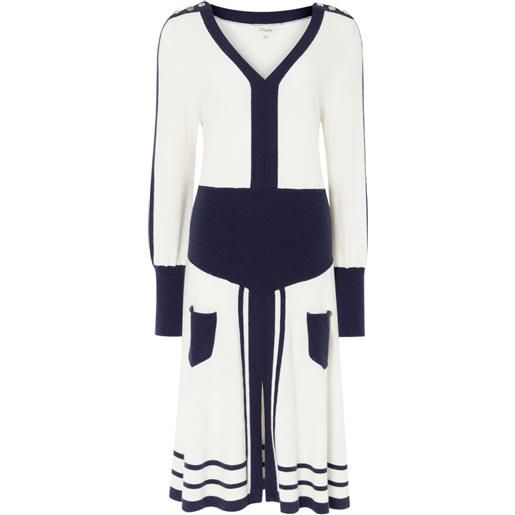 Temperley London abito midi bretton in maglia - bianco