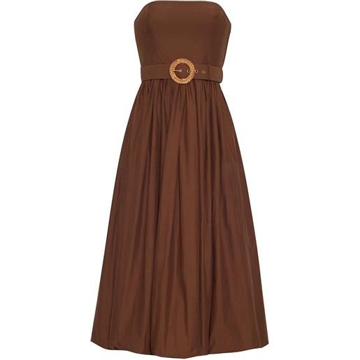 Cara Cara abito midi senza spalline con cintura - marrone