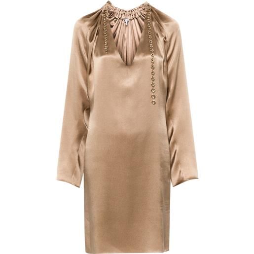 LOEWE abito corto con catena - marrone