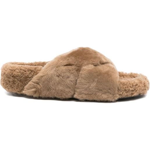 ATP Atelier slippers in shearling - toni neutri