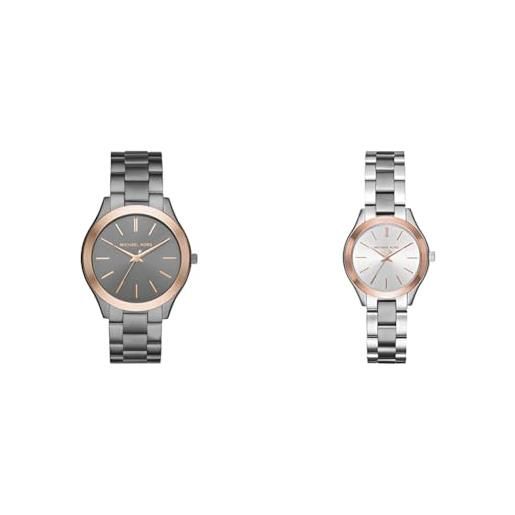 Michael Kors orologio slim runway da uomo, movimento a tre lancette & orologio mini slim runway da donna, movimento a tre lancette