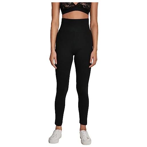 Urban Classics ladies high waist jersey leggings donna leggings nero l 95% cotone, 5% elasthane